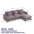 thumbnail image 5 of MAYEERTY 98.5 Inch 3 seater Sofa Unique Design Soft Arm Pillows Contemporary Linen 3 Comfortable Cushions 2 Pillows Grey Living Room Bedroom Office, 5 of 5