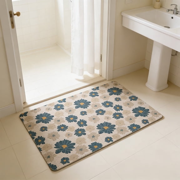 Horivan Non Slip Bathroom Rug Mat, Absorbent Quick Dry Floor Carpet with Anti Skid Backing for Shower Bathtub Entrance, Machine Washable Rubber Bath Mat