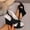 Black, variant on Women's Platform Wedges Sandals Open Toe Buckle Slingback Espadrilles Cross Band Slip-on High Heels