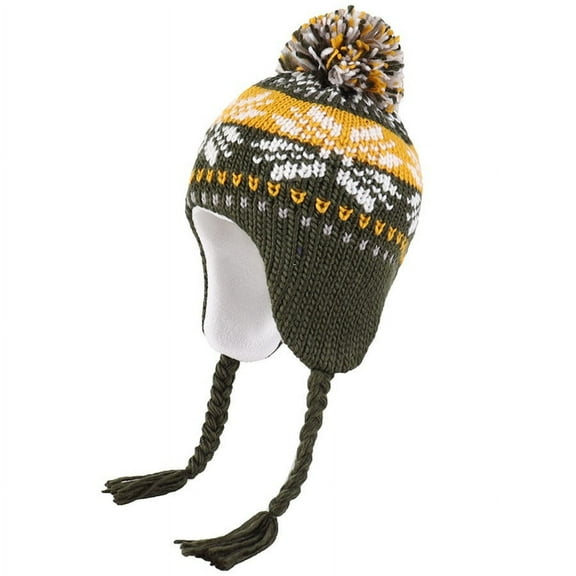 UFOUND Winter Warm Snowflake Knitted Hat Cap Girl Outdoor Warm Ear Hat Cap
