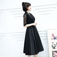 thumbnail image 3 of Vestido de noche para banquete, vestido de fiesta para estudiantes de largo medio negro para mujer, vestido diario para mujer, 3 of 6