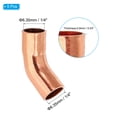 thumbnail image 2 of Uxcell 1/4" ID 0.8mm Thick Elbow Copper Fitting, 5pcs 99.9% Pure Copper 45 Degree Sweat Solder Pipe Connector, 2 of 5