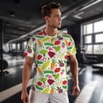 thumbnail image 3 of Wukai Cartoon Vegetables Print Men's Short-Sleeved Mesh T-Shirt,Quick-Dry Short Sleeve Workout T-Shirt-Small, 3 of 8