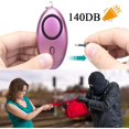 thumbnail image 2 of 3 unidades de sirenas de seguridad personal de 130 db para alarma de emergencia con linterna LED para ciclistas nocturnos QQS, 2 of 4