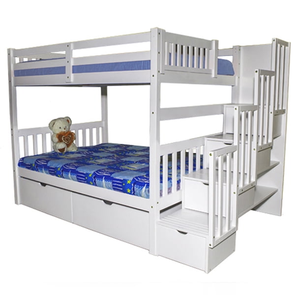 Staircase Full Over Bunk Bed With Drawers