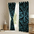 thumbnail image 3 of jejeloiu Victorian Baroque Damask Blackout Curtains Set of 2 (52x84 Each),Boho Bohemian Floral Window Curtains,Blue Vintage Flowers Curtains and Drapes For Girls Kids,Super Cozy Room Decor, 3 of 6