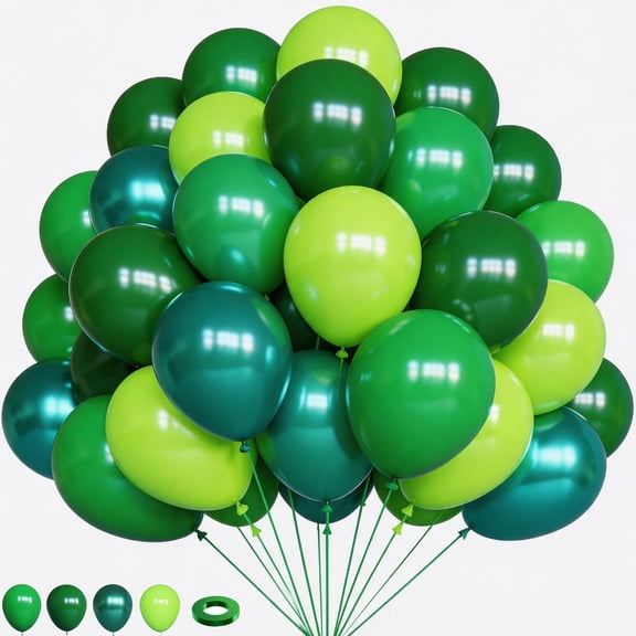 67pcs 12 Inch Metallic Green Dark Green Lime Green Latex Balloons for St. Patrick's Day Baby Shower Birthday Party Decorations