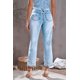 thumbnail image 4 of ABPHQTO Jeans de pierna recta de tiro alto con lavado medio azul cielo para mujer, 4 of 5
