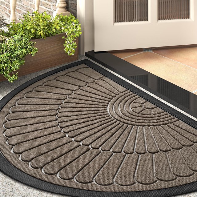 Tapis de Porte avant Extérieur Intérieur Tapis de Bienvenue Semi-Circulaire XCM Antidérapant Robuste en Caoutchouc Paillasson Absorbant Tapis d'Entrée Paillasson d'Entrée Tapis d'Entrée Raclage de Saleté Tapis pour Chaussures