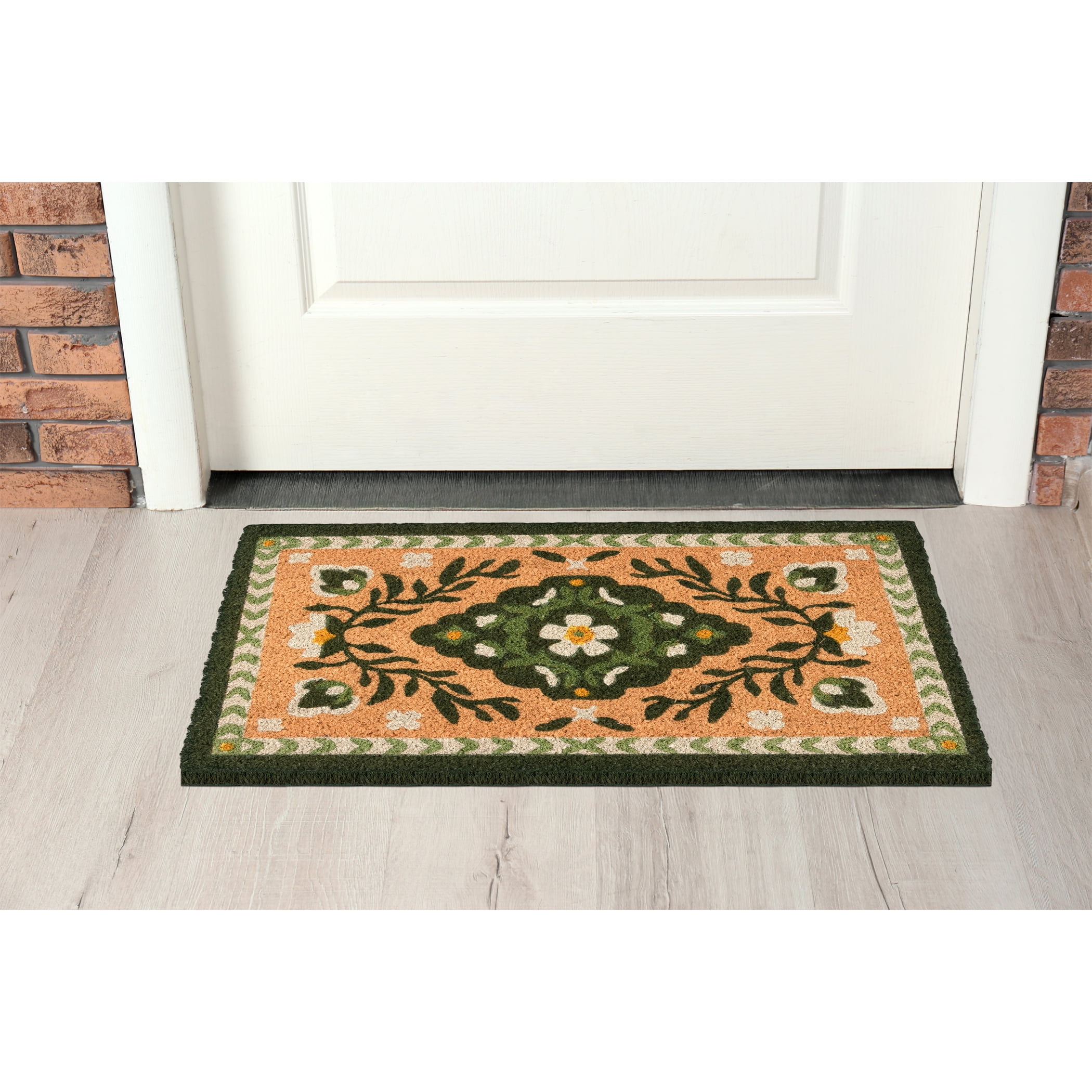 Home Décor Collection Green Persian Outdoor Doormat, 18"x30"