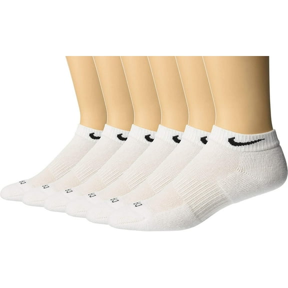 Men's Nike 6-pack Everyday Plus Cushioned Low-Cut Training Socks Color: White Size: 8-12