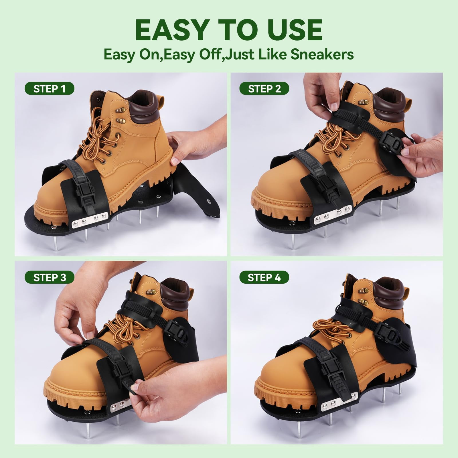 Lawn Aerator Shoes For Grass Aeration Spike Aerating (buckle)