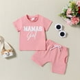 thumbnail image 2 of Zanarzt Toddler Girls Clothes Girl Birthday Outfit Top Short Sleeve Birthday Shirt Casual Shorts Set Pink,18-24 Months, 2 of 6