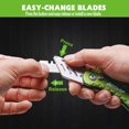 thumbnail image 3 of BECOWIN Folding Utility Knife Pocket Quick Change SK5 Blades Box Cutter Lightweight Aluminum Body Belt Clip for Office and Home with Extra 10-Piece Blades, Green, 3 of 9