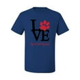 thumbnail image 2 of Wild Bobby, Love My Cat Stole My Heart Red Footprints Animal Lover Men's Graphic T-Shirt, Royal, 3XL, 2 of 3