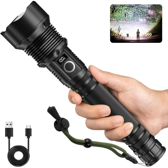 Rechargeable LED Flashlights High Lumens, 990,000 Lumen Bright Flashlight with 5 Lighting Modes, IPX7 Handheld Flash Light for Homes, Night Working, Cycling, Hiking