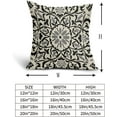 thumbnail image 5 of Black Grey Boho Pillow Covers 20 x 20 Inch Bohemian Ethnic Carpet Style Vintage Flower Print Decorative Throw Pillows Outdoor Linen Square Cushion Case Farmhouse Decor for Sofa Bed Set of 2, 5 of 6