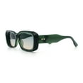 thumbnail image 6 of Womens Beveled Thick Plastic Narrow Rectangle Mod Fashion Sunglasses Green - Grey Beige, 6 of 8