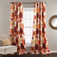 thumbnail image 1 of Lush Decor Chambre Assombrissement Fenêtre Rideau Paire Oeillet Isolé Floral, 108" L, Rouge et Orange, 1 of 2