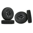 thumbnail image 1 of Langgg 4Pc RC Tires and Wheel Rim Set 1.55 Beadlock for 1/10 Buggy Off-Road Black, 1 of 3