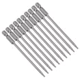 thumbnail image 1 of Unique Bargains 10 Pcs 1/4' Hex Shank T8 Magnetic Security Torx Screwdriver Bits 100mm Length, 1 of 5