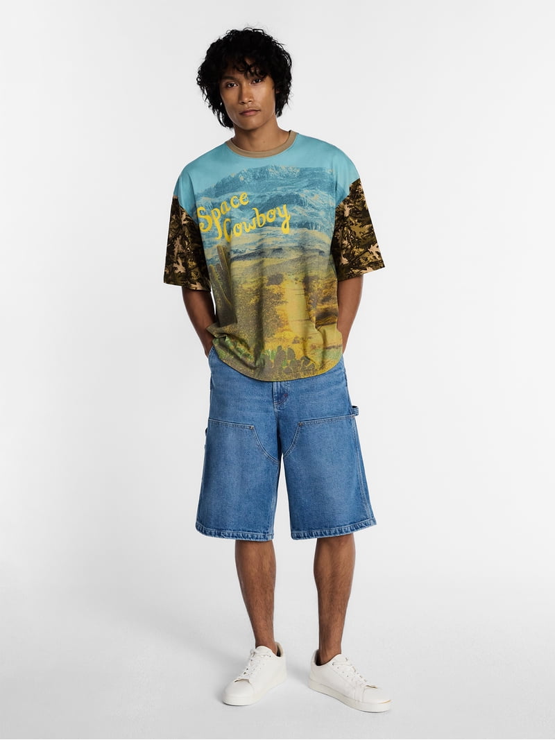 Kacey Lee Men's and Big Men's Space Cowboy Graphic Tee, Sizes S