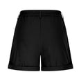 thumbnail image 7 of CAIVO Women Casual Loose Fit Wide Leg Cropped Summer Breathable Blend Elastic Waist Comfortable Shorts For Ladies Versatile Outdoor Work Solid Color Bottoms, 7 of 7