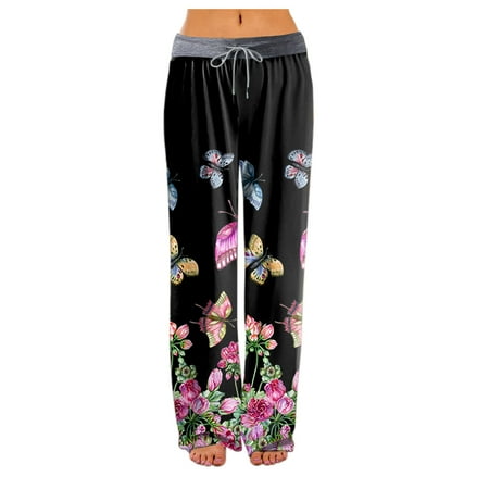 

ZIZOCWA Casual Soft Pants Women Comfy Print Pajama Pants Lightweight Polyester Female Womens Clothes Woman Sweat Pants Women s Pants Casual Trouser Drawstring Pants for Women Fall Work Clothes for W