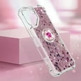 thumbnail image 6 of Case for iPhone 16, iPhone 16 Case Glitter with Ring Holder Stand,Clear TPU Cute Love Moving Quicksand Sparkle Shockproof Liquid Phone Case for iPhone 16 6.1 inch Rose Gold YBZ, 6 of 14