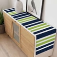 thumbnail image 4 of Navy Blue Green Striped Table Runner - 108 Inch Long, Kitchen Dining Table Runner Dresser Scarves, Modern Minimalist Ombre Lines Farmhouse Decor for Coffee Tables Wedding Party Banquet, 4 of 8