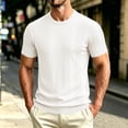 thumbnail image 2 of JTSRKL Mens Ribbed Knit Shirts Crewneck Short Sleeve Breathable Lightweight Tees Textured Summer Casual Daily Comfort Soft Wear Tops, 2 of 8