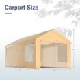 thumbnail image 2 of Gymax 10x20 ft Heavy-Duty Steel Carport Car Canopy Shelter Sidewalls Tent Garage, 2 of 10