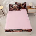 thumbnail image 4 of Homewish Kawaii Animals Capybara Zipper Twin Comforter Sets with Fitted Sheet and 2 Pillowcases,Pink Floral Cherry Blossom Zipper Bedding Set For Kids Girls,Reversible,4 Pieces, 4 of 7