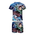 thumbnail image 5 of Demon Slayer Boys 2-Piece Swimsuit Set Bathing Suit Short Sleeve Swimwear Sets with Swim Trunk 9-11Y(140cm), 5 of 7