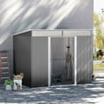 thumbnail image 2 of Outsunny 6' x 8.5' Garden Storage Shed with Skylight, Metal Outdoor Shed Tool House with Double Doors for Patio Yard, Grey, 2 of 9