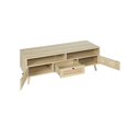 thumbnail image 5 of Natural Rattan TV Stand with Solid Wood Legs, TV Console Table, 5 of 5