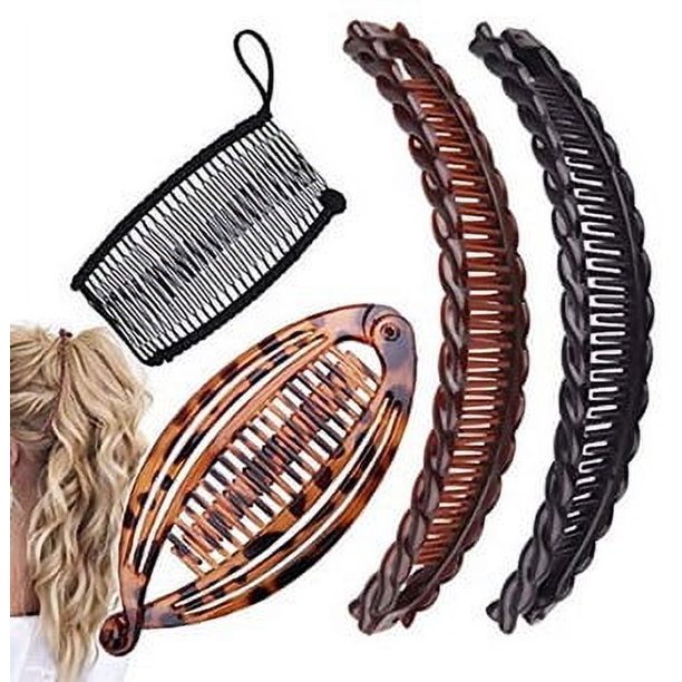 Pinza para el pelo con forma de plátano, juego de pinzas para el pelo con forma de plátano, pinza de pez, peine de moda, peine perezoso