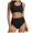 Black-04, variant on Lopeceal Women's Athletic High Waisted Bikini Sets Two Piece Sport Scoop Neck Cheeky Swimsuit