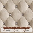 thumbnail image 5 of Blotout Full LED Upholstered Bed Frame with 51'' Tall Wingback Headboard, Velvet Diamond Button Tufted Bed Frame USB & Type-C Ports and Side Pockets, Wood Slats Support, No Box Spring Needed, 5 of 10