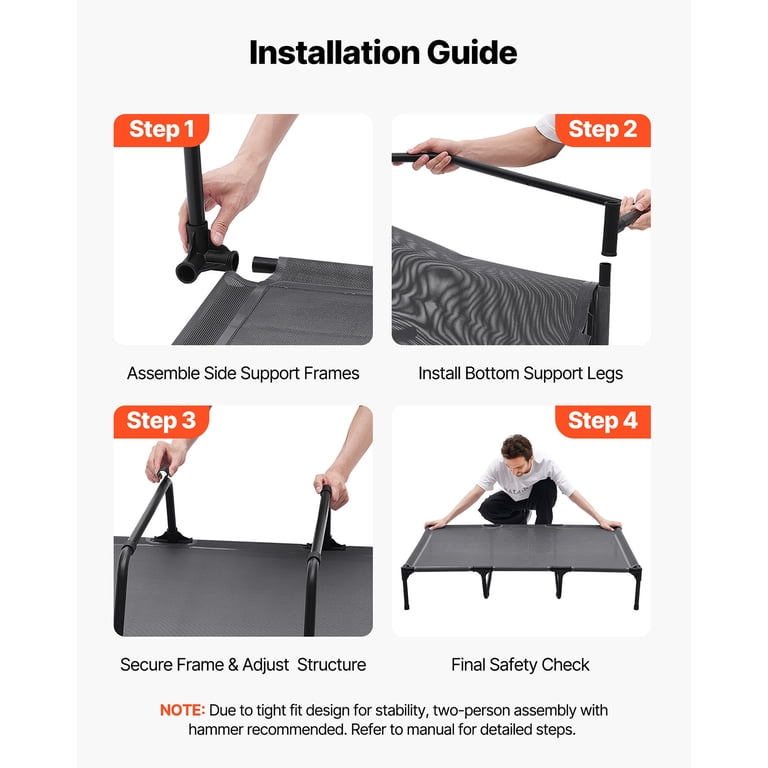 KFFKFF Elevated Dog Bed, 45" x 36" Mesh, Steel Frame photo 5