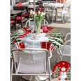 thumbnail image 4 of Outdoor Tablecloth with Umbrella Hole and Zipper, Red Christmas Round Table Cloth 54 Inch Waterproof Tablecloth, Snowman Snowflake Xmas Tree Gifts Picnic Table Cover for Patio Camping, 4 of 7