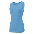 thumbnail image 3 of Women's Ribbed Sleeveless Crew Neck Summer Top Casual Basic Strap Tank Top, 3 of 5