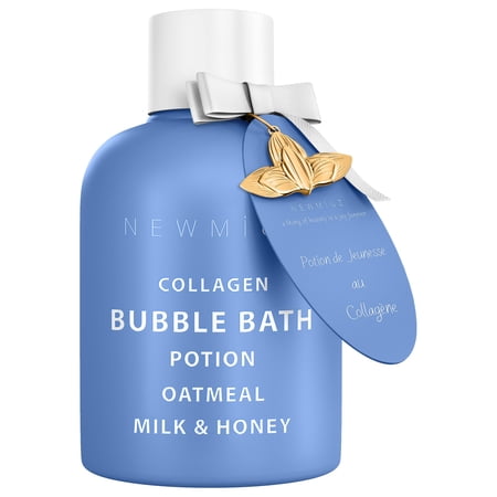 Collagen Luxury Bubble Bath Long Lasting Foam with Oatmeal Milk Honey Moisturizing Relaxing Stress Relief Calming Self Care Spa Gift for Women and Men