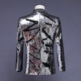 thumbnail image 3 of Yaoyar Men's Hot Stamping Glossy Shiny Sequins Blazer Suit Jacket Stylish Tuxedo for Party, Wedding, Banquet, Prom Silver XL, 3 of 3
