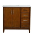 thumbnail image 6 of MCM 37" Solid Wood Sink Vanity with Left Rectangle Sink in Walnut/White, 6 of 12