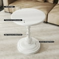 thumbnail image 3 of Pinmoco Round Side Table, Metal End Table, Anti-Rust and Waterproof Small Coffee Table for Living Room Bedroom Balcony, White, 3 of 7
