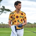 thumbnail image 4 of Salouo Bohemian Sunflower for Men's Short Sleeve Polo Shirts,Polo Shirts for Men Performance Short Sleeve Golf Shirt Athletic Casual Collared T-Shirt-3X-Large, 4 of 8