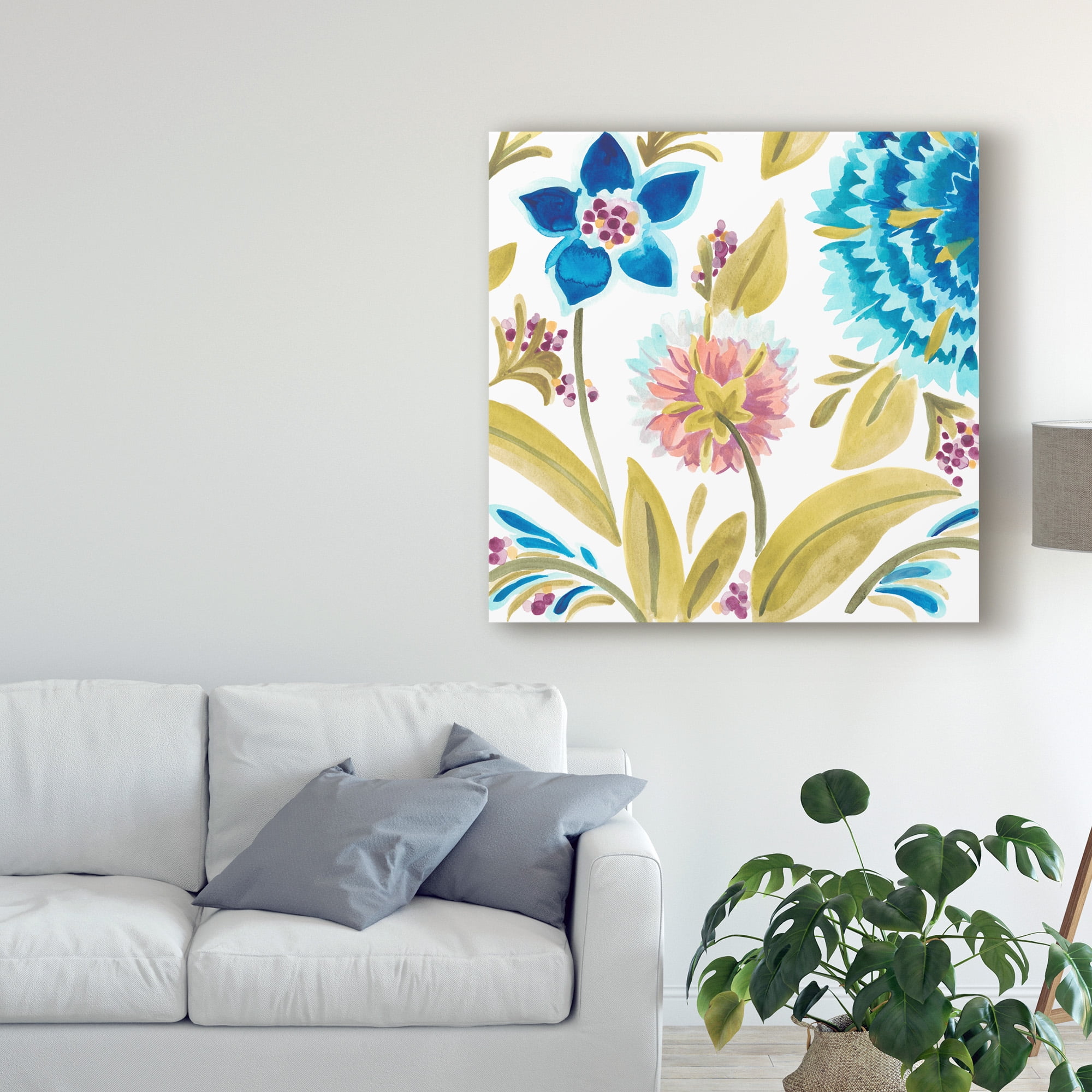 Trademark Fine Art 'Abbey Floral Tiles VIII' Canvas Art by June Erica Vess
