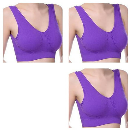 

3pcs Women Wirefree Seamless Sport Bra Girl Push Up Yoga Breathable Running Top