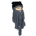 thumbnail image 3 of Creative Barbarian Knit Beard Hat Funny Knit Cap Wig Beanie Hats Beard Facemask, 3 of 6